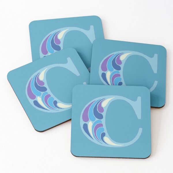 Item preview, Letter C Fancy Monogram Hippie Initial Blue designed and sold by everything4eva.