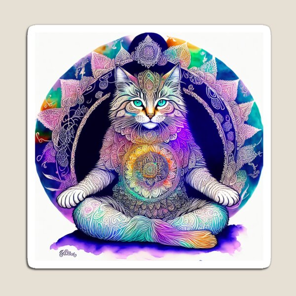 Item preview, Siberian Yogi Cat Meditating designed and sold by mandalacat.