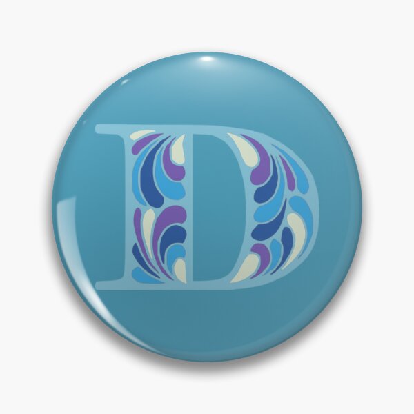 Item preview, Letter D Fancy Monogram Hippie Initial Blue designed and sold by everything4eva.