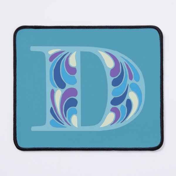 Item preview, Letter D Fancy Monogram Hippie Initial Blue designed and sold by everything4eva.