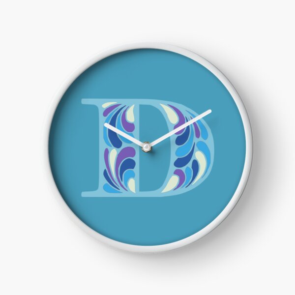 Item preview, Letter D Fancy Monogram Hippie Initial Blue designed and sold by everything4eva.