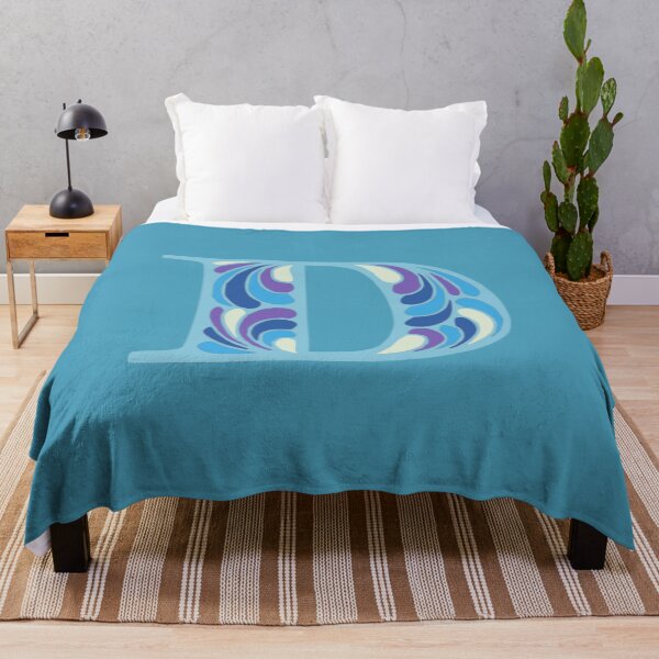 Item preview, Letter D Fancy Monogram Hippie Initial Blue designed and sold by everything4eva.