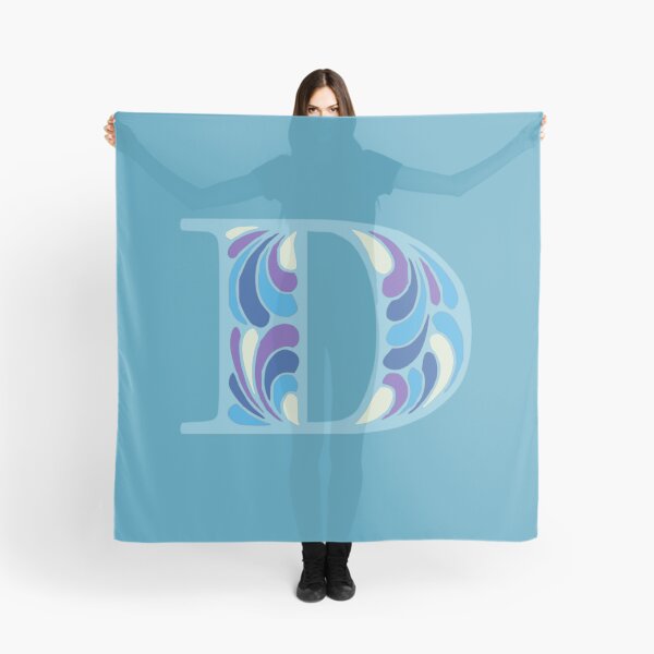 Item preview, Letter D Fancy Monogram Hippie Initial Blue designed and sold by everything4eva.