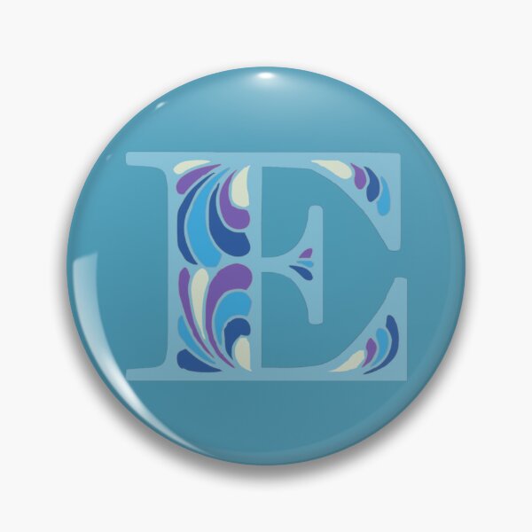 Item preview, Letter E Fancy Monogram Hippie Initial Blue designed and sold by everything4eva.