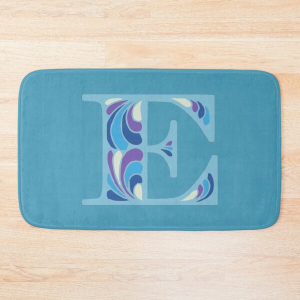 Item preview, Letter E Fancy Monogram Hippie Initial Blue designed and sold by everything4eva.