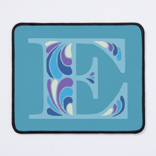 Item preview, Letter E Fancy Monogram Hippie Initial Blue designed and sold by everything4eva.