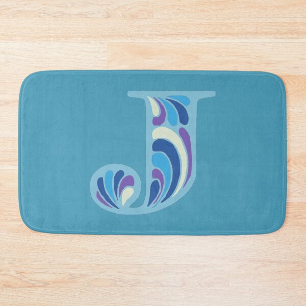 Item preview, Letter J Fancy Monogram Hippie Initial Blue designed and sold by everything4eva.