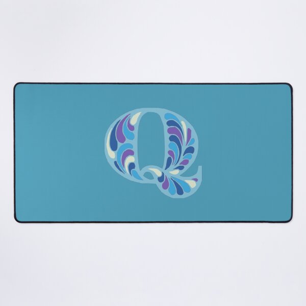 Item preview, Letter Q Fancy Monogram Hippie Initial Blue designed and sold by everything4eva.