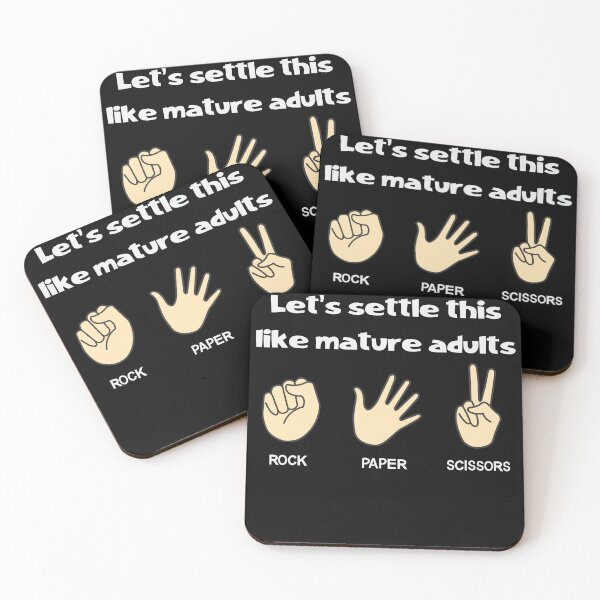 Item preview, Settle It Like Adults with Rock, Scissors, Paper Hands Design designed and sold by ElLocoMus.