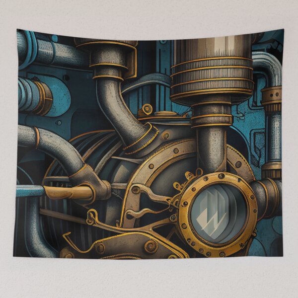 Item preview, Enchanted Bold Industrial Pattern Digital Painting designed and sold by CodeAndColors.