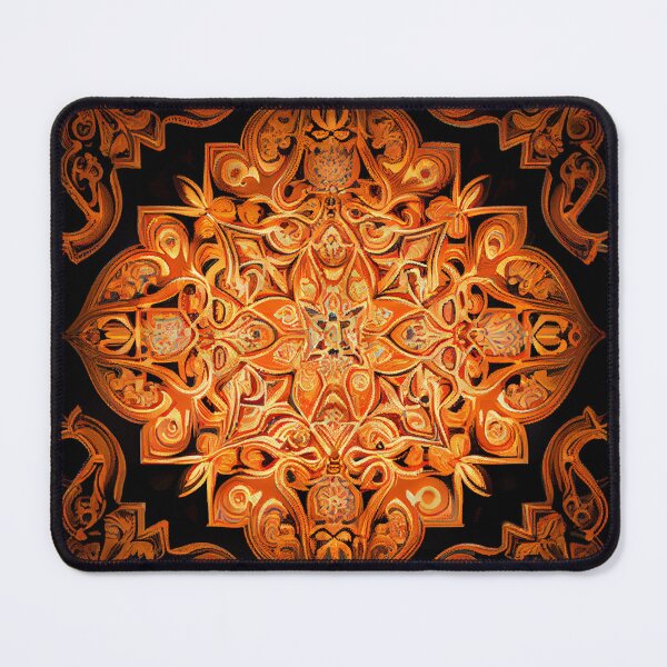 Artikelvorschau, Orange Victorian Symmetrical Complex Moroccan Pattern Digital Painting entworfen und verkauft von CodeAndColors.