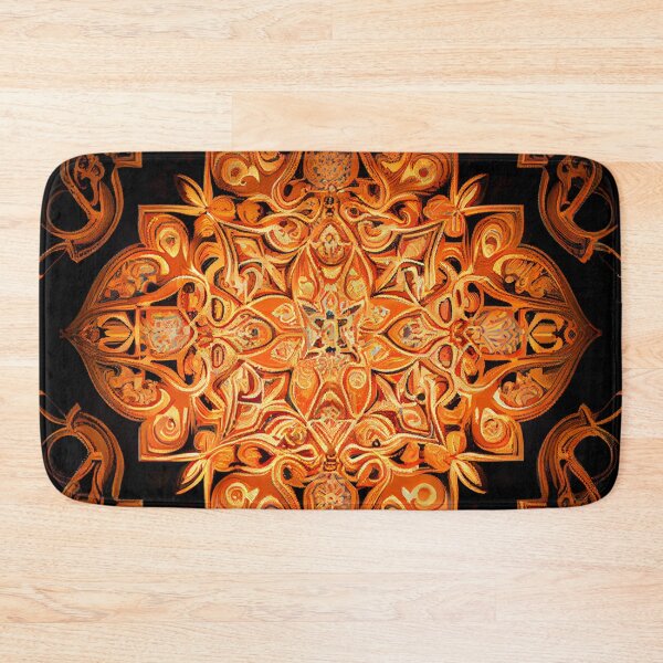 Item preview, Orange Victorian Symmetrical Complex Moroccan Pattern Digital Painting designed and sold by CodeAndColors.