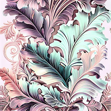 Vorschaubild zum Design Baroque Extreme Pastel Tropical Pattern Digital Painting von CodeAndColors