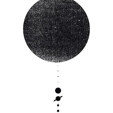Artwork thumbnail, Minimal Solar System | Black Ink Edition by geekchic tees