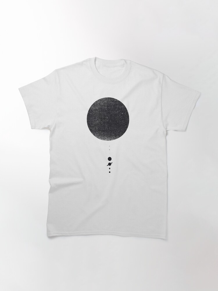 Thumbnail 3 of 7, Classic T-Shirt, Minimal Solar System | Black Ink Edition designed and sold by geekchic.
