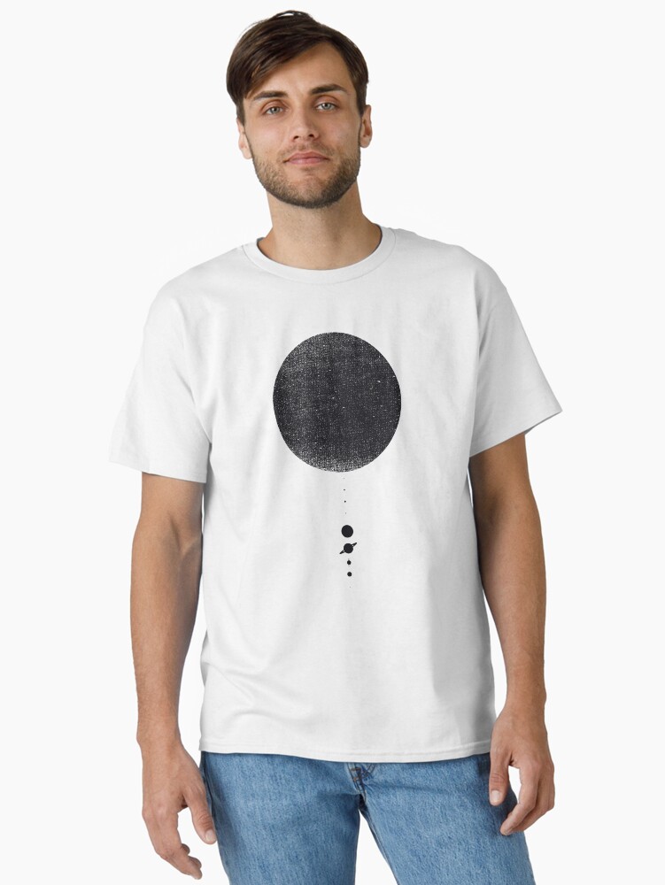 Thumbnail 1 of 7, Classic T-Shirt, Minimal Solar System | Black Ink Edition designed and sold by geekchic.