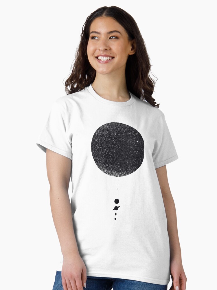 Thumbnail 2 of 7, Classic T-Shirt, Minimal Solar System | Black Ink Edition designed and sold by geekchic.
