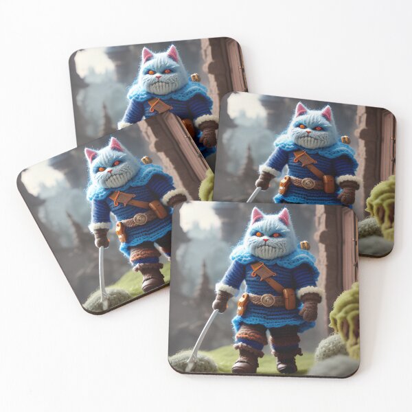 Item preview, Crochet Warrior Cat in Fairytale City Art Print designed and sold by TeoDorskiy.