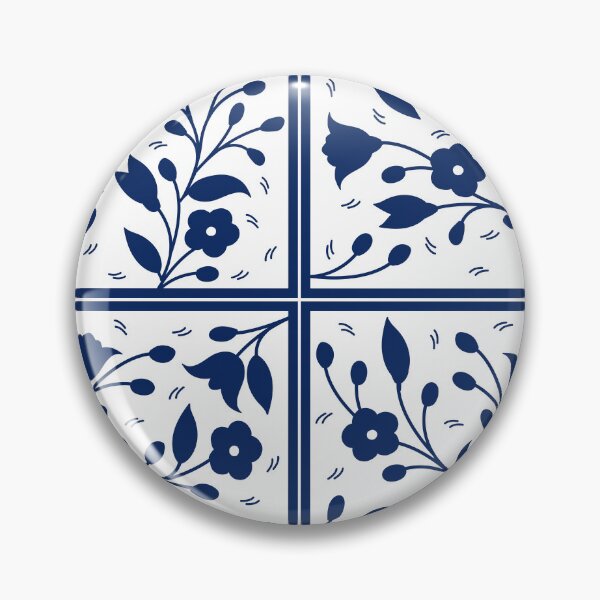 Item preview, Blue and White Floral Tiles designed and sold by ArabicMerch.