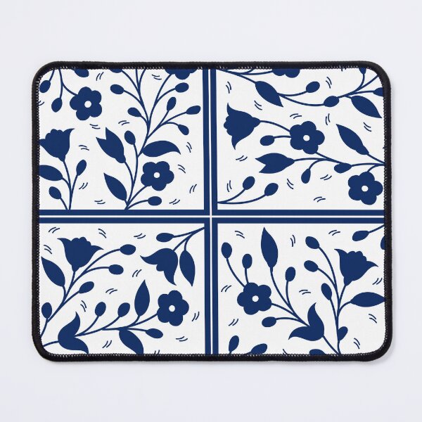 Item preview, Blue and White Floral Tiles designed and sold by ArabicMerch.