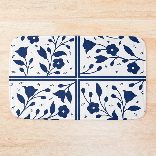 Item preview, Blue and White Floral Tiles designed and sold by ArabicMerch.