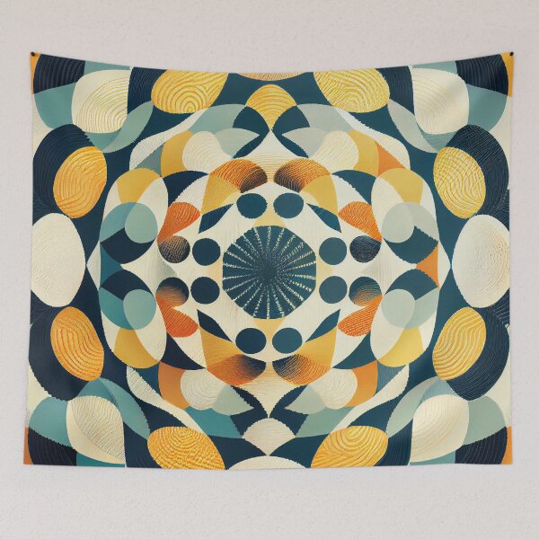 Item preview, Circular Geometric Scandinavian Pattern Digital Painting designed and sold by CodeAndColors.