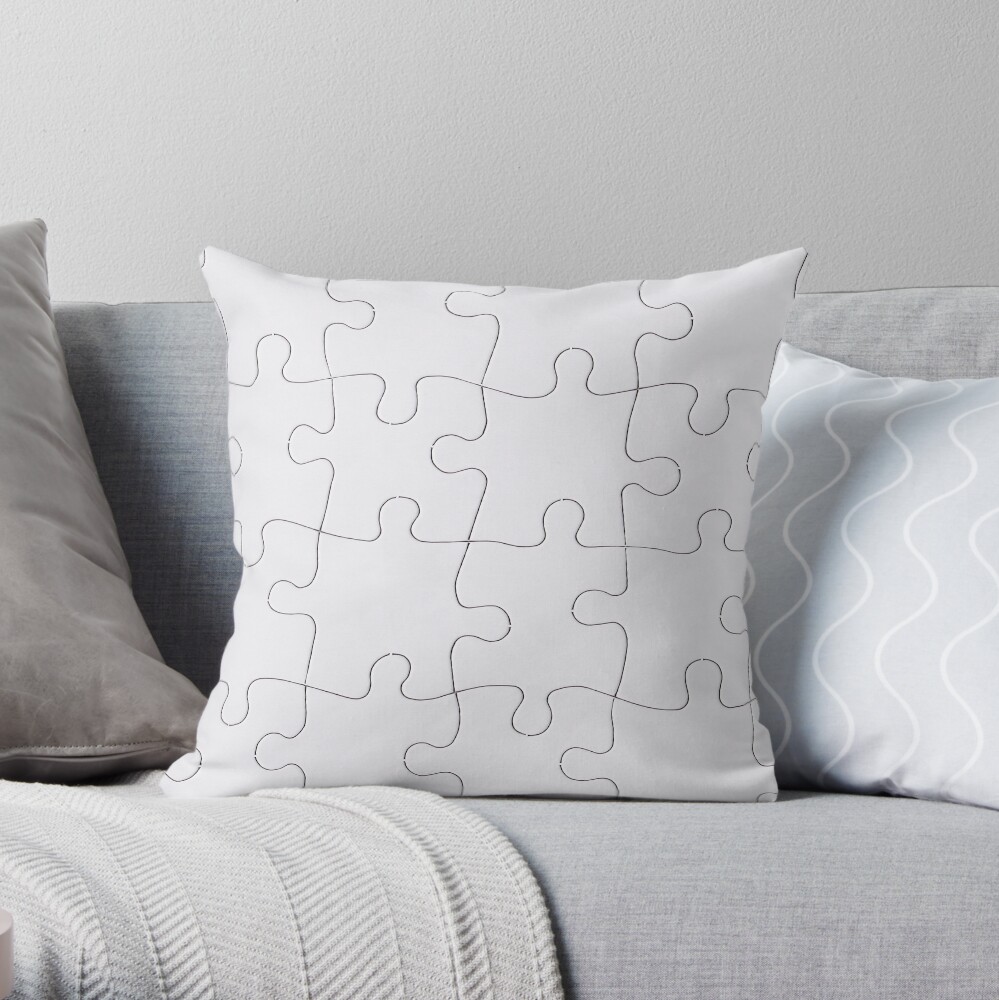 Jigsaw Puzzle Lines Design Throw Pillow