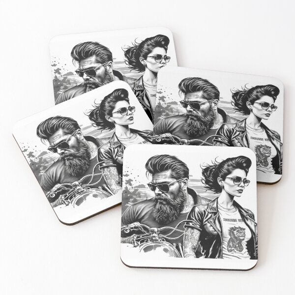 Item preview, The Tattooed Motorcycle Rider and his Girlfriend designed and sold by CharismaDesigns.