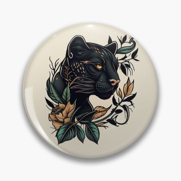 Item preview, Black Panther Head Tattoo designed and sold by TourDePassion.