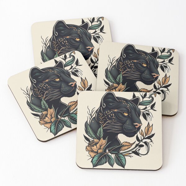 Item preview, Black Panther Head Tattoo designed and sold by TourDePassion.