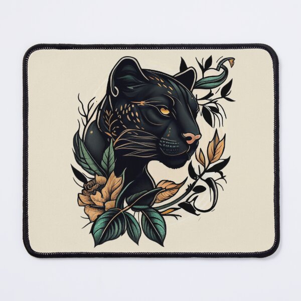 Item preview, Black Panther Head Tattoo designed and sold by TourDePassion.