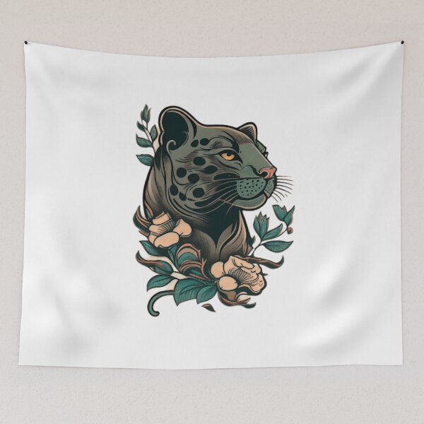 Item preview, Traditional Panther Tattoo Outline designed and sold by TourDePassion.