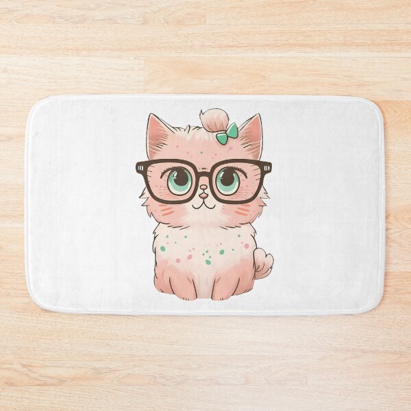 Item preview, A cute pink cat with glasses designed and sold by Melcu.