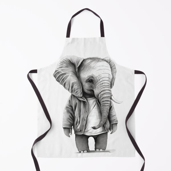 Item preview, Elephant wear Jacket Young elephant Human Style Black and White designed and sold by MaxEXP.
