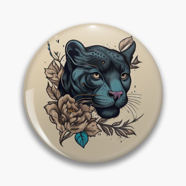 Item preview, Panther Head Tattoo Outline designed and sold by TourDePassion.