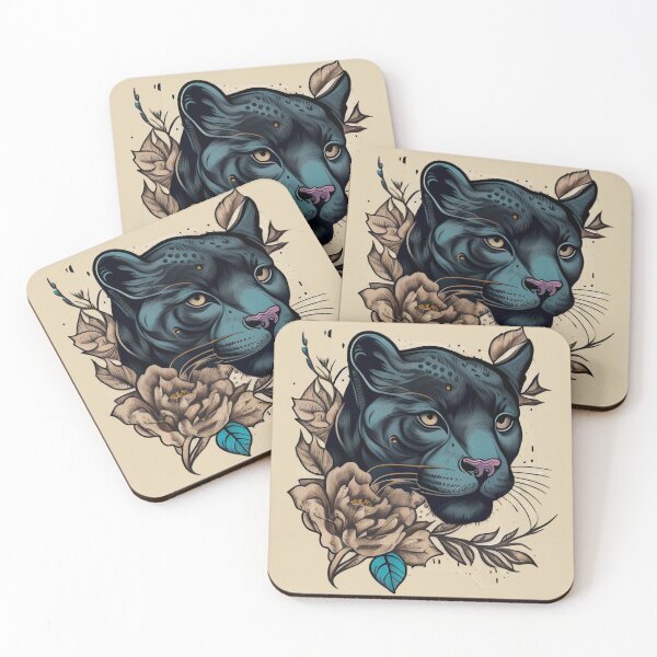 Item preview, Panther Head Tattoo Outline designed and sold by TourDePassion.