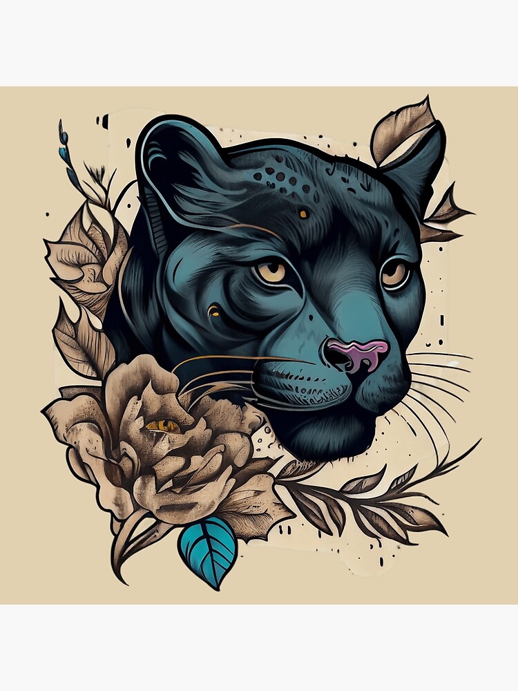 Premium Vector  Panther tattoo design