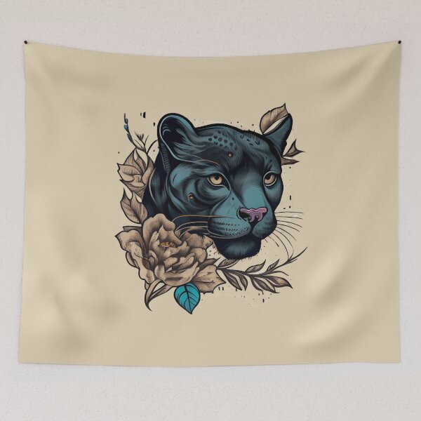 Item preview, Panther Head Tattoo Outline designed and sold by TourDePassion.