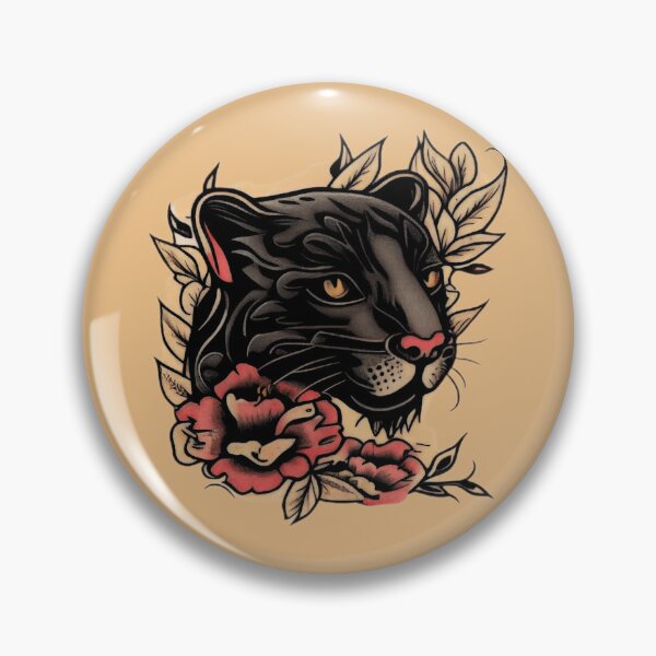 Item preview, Panther Head Traditional Tattoo designed and sold by TourDePassion.