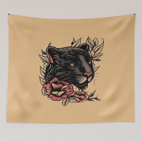 Item preview, Panther Head Traditional Tattoo designed and sold by TourDePassion.