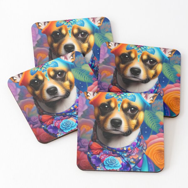 Item preview, Dog with Flower Portrait designed and sold by HenryMaster.