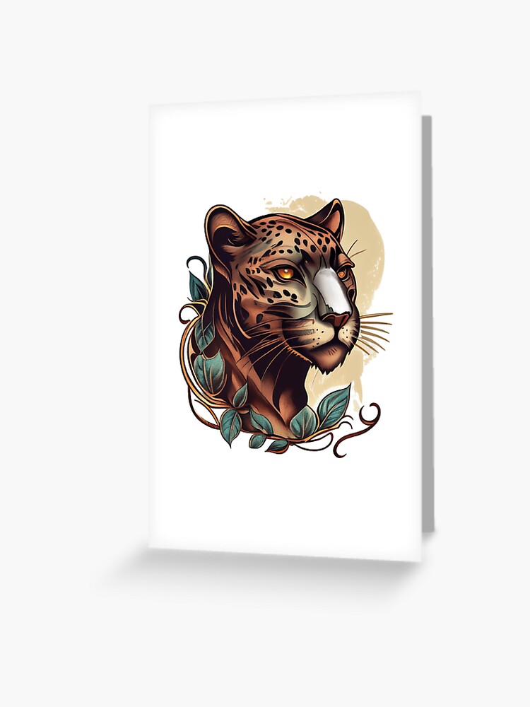 Premium Vector | Panther neo traditional tattoo