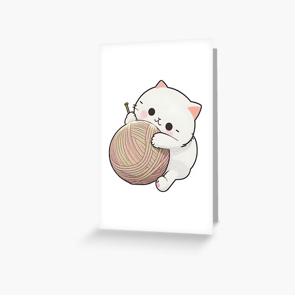 cat playing with a ball of string Greeting Card