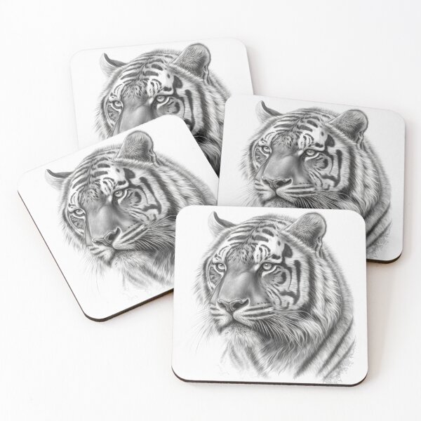Item preview, Wild Elegance Pencil Sketch of a Majestic Tiger designed and sold by CharismaDesigns.