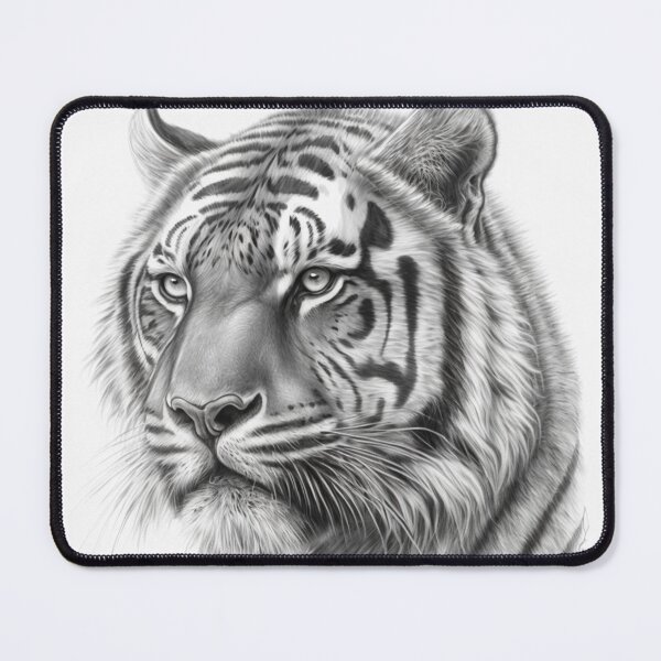 Item preview, Wild Elegance Pencil Sketch of a Majestic Tiger designed and sold by CharismaDesigns.