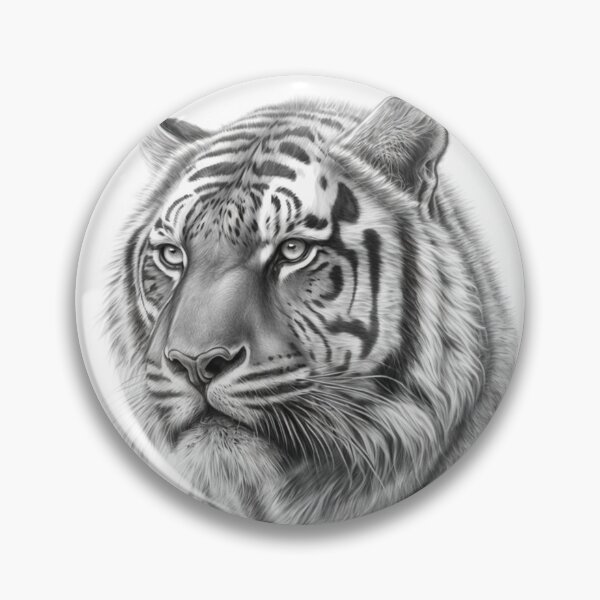 Item preview, Wild Elegance Pencil Sketch of a Majestic Tiger designed and sold by CharismaDesigns.