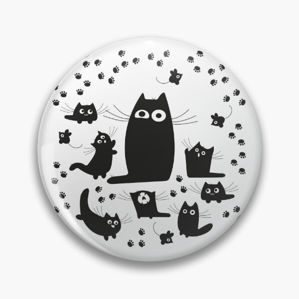Item preview, black cat mother with little funny kittens who play designed and sold by Liubov-dogs.