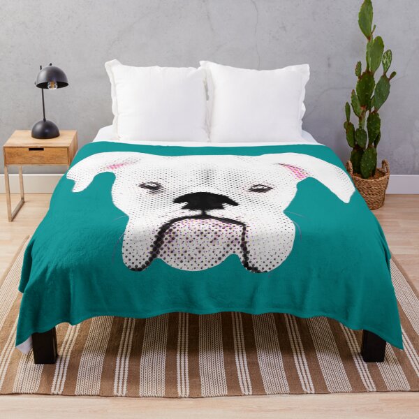 Item preview, WHITE BOXER DOG PUPPY HALFTONE FOREST GREEN designed and sold by GIVENGRACE.ART.