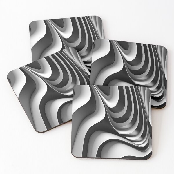 Item preview, Modern abstract art in black and white, 3D design. designed and sold by MiadArt.