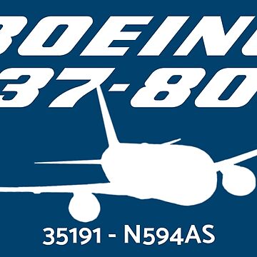 Artwork thumbnail, Boeing 737-800 35191 N594AS (White Print) by AvGeekCentral